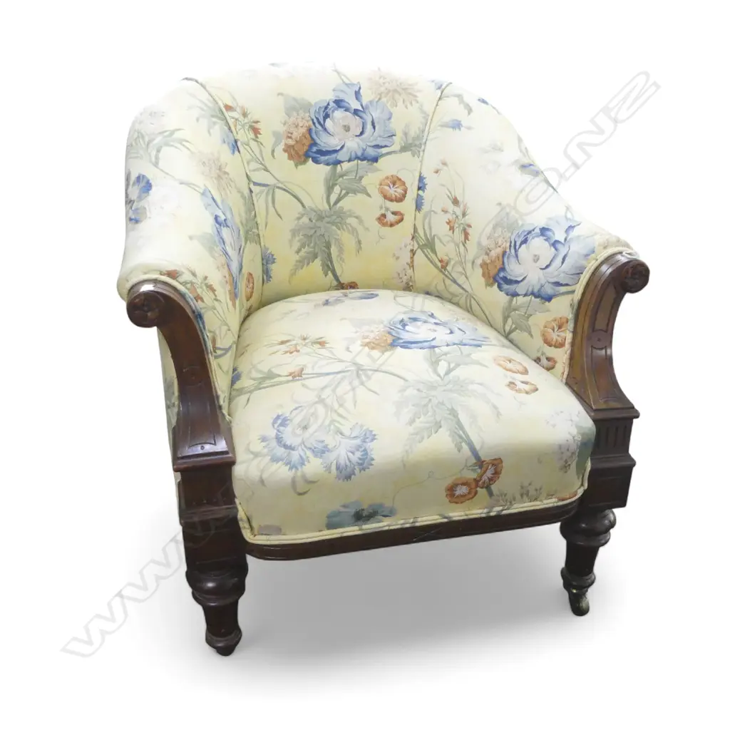 FLORAL UPHOLSTERED ARMCHAIR H.720mm Image 1++