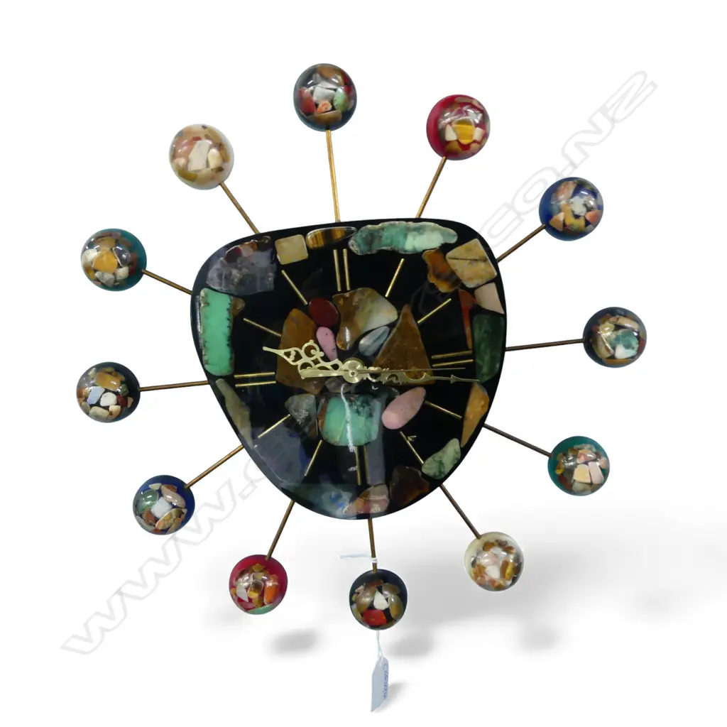RETRO ATOMIC STYLE WALL CLOCK 375mm dia Image 1++
