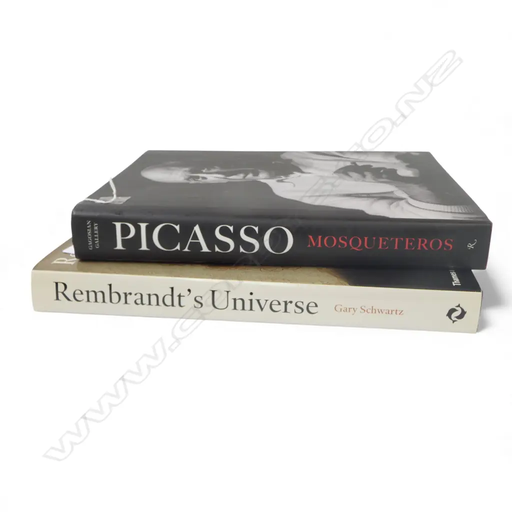 2 ART REFERENCE BOOKS; PICASSO MOSQUETEROS & REMBRANDT'S UNIVERSE by GARY SCHWARTZ Image 1++