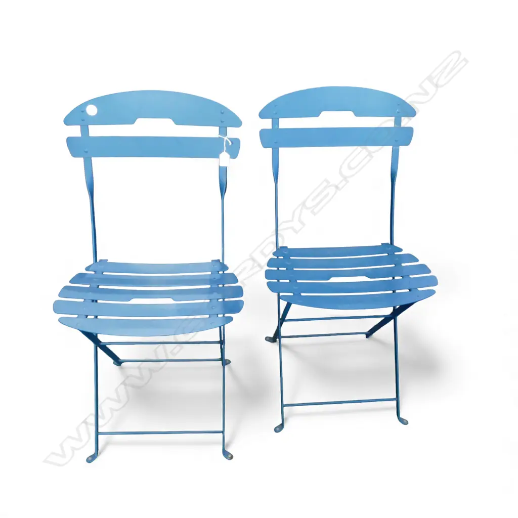 PR BLUE METAL FOLDING CHAIRS Image 1++