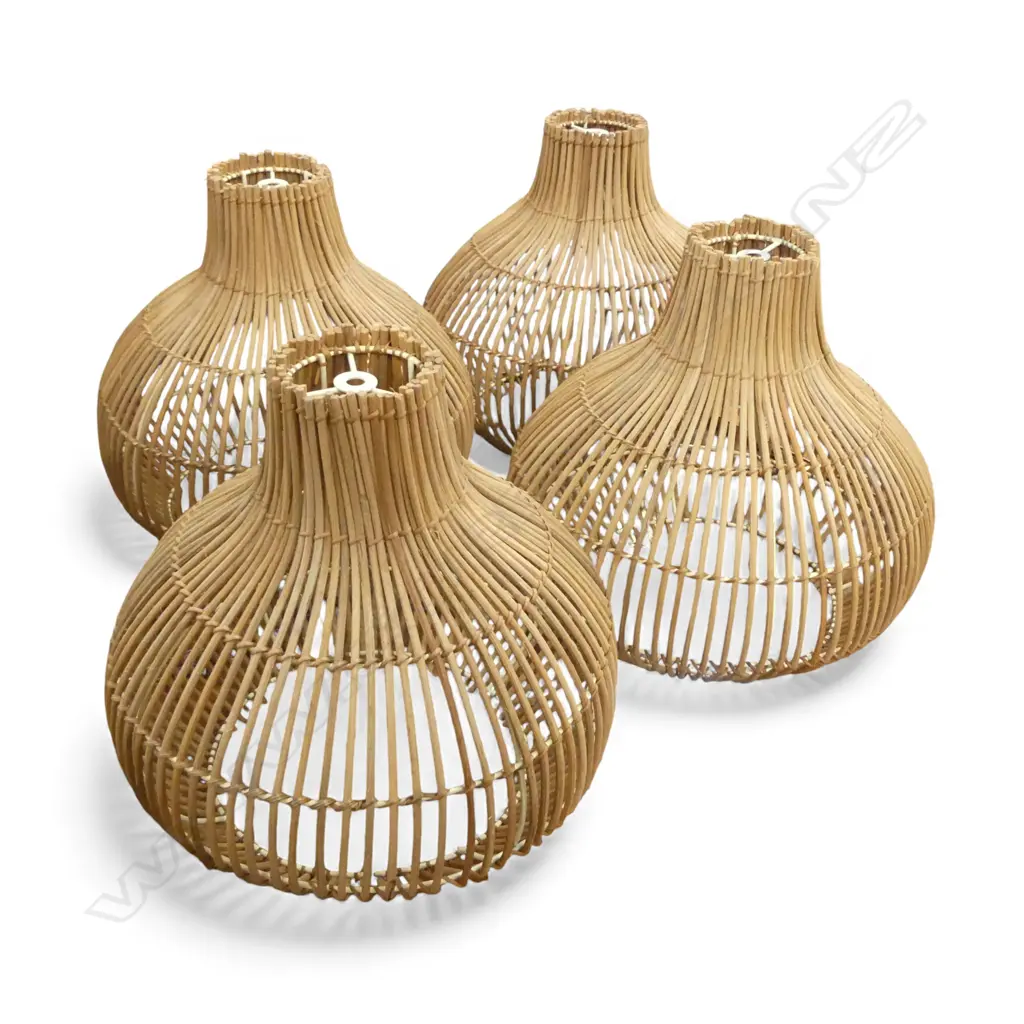 4 RATTAN LIGHT SHADES H.310mm Image 1++