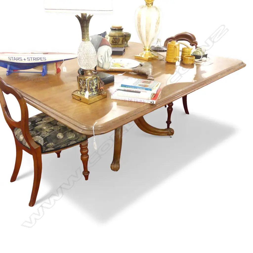 19thC MAHOGANY TILT TOP DINING TABLE 1530x1870x790mm Image 1++