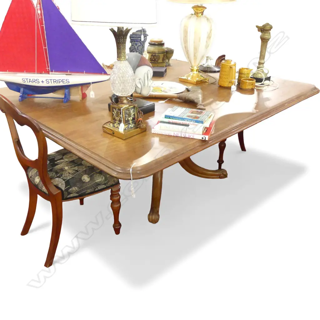 19thC MAHOGANY TILT TOP DINING TABLE 1530x1870x790mm Image 1++