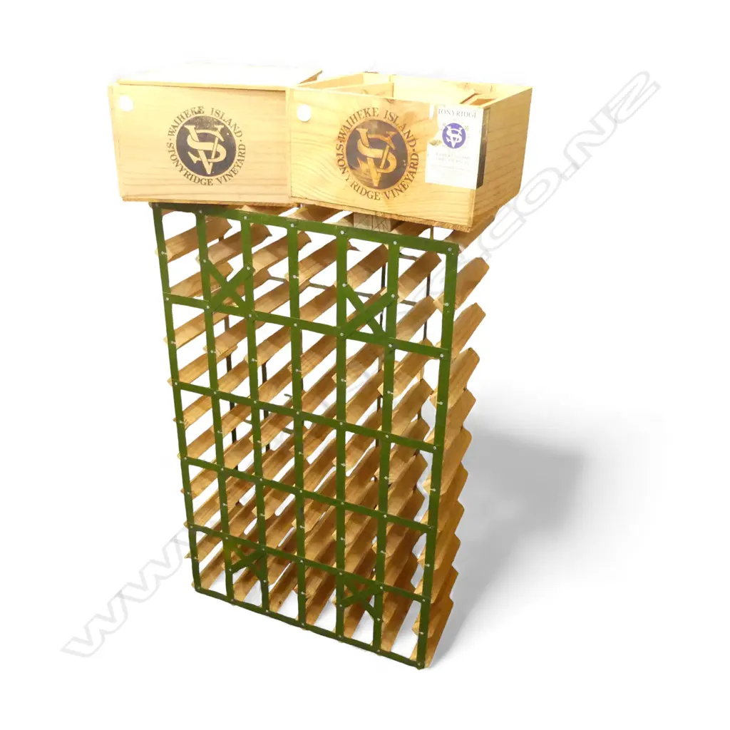 6x10 WINE RACK 600x200x965mm + 2 STONEYRIDGE WOODEN WINE BOXES Image 1++