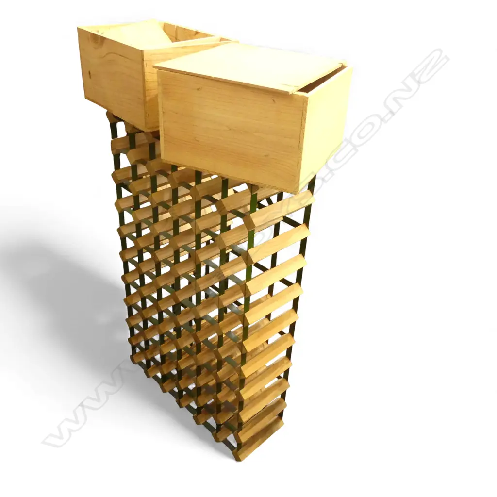 6x10 WINE RACK 600x200x965mm + 2 STONEYRIDGE WOODEN WINE BOXES Image 1++