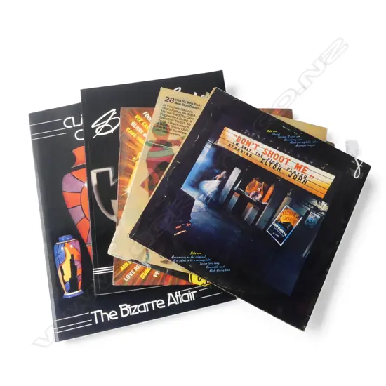 LARGE FORMAT CLARICE CLIFF & SUSIE COOPER BOOKS + 4 LPs INCLUDING ELTON JOHN