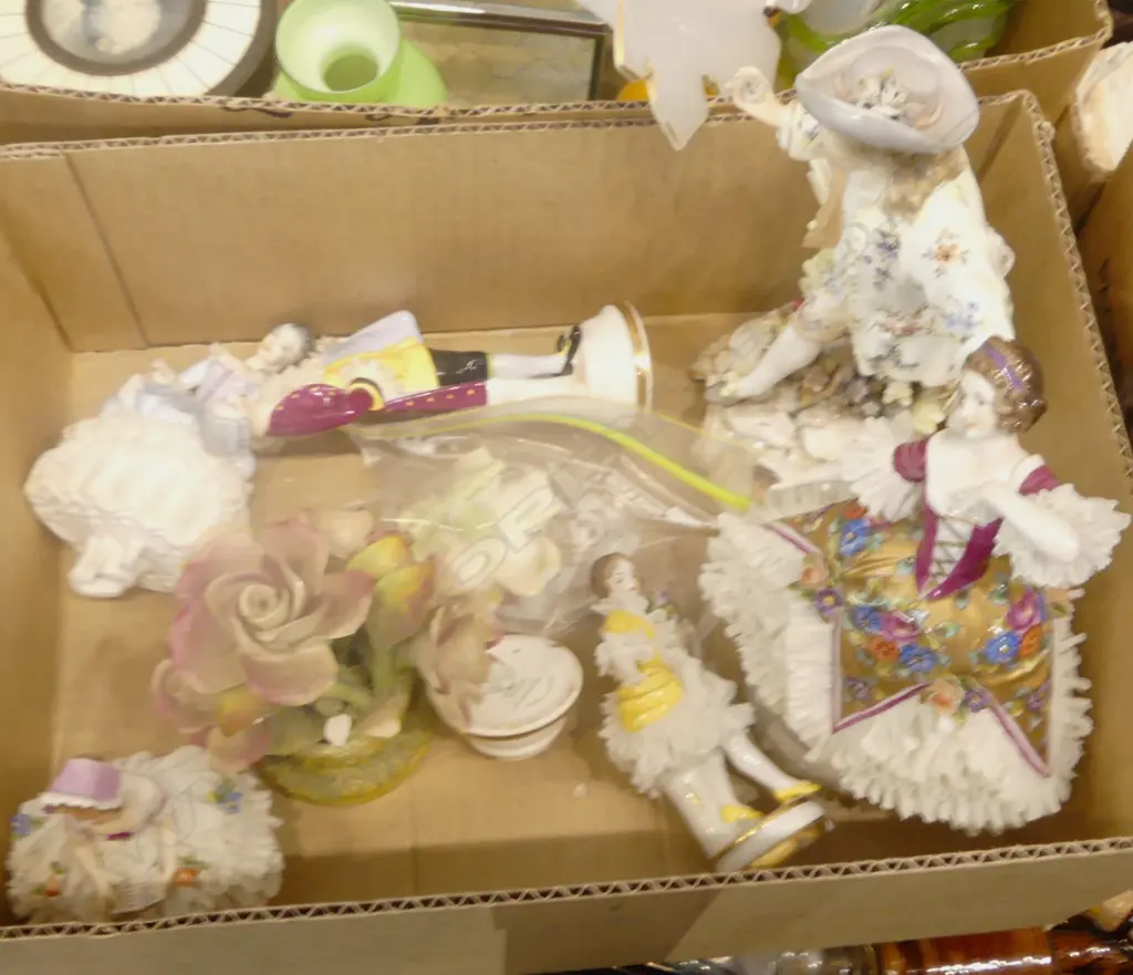 ASST. CHINA FIGURES Incl. 19thC MEISSEN FIGURE etc faults Image 1++