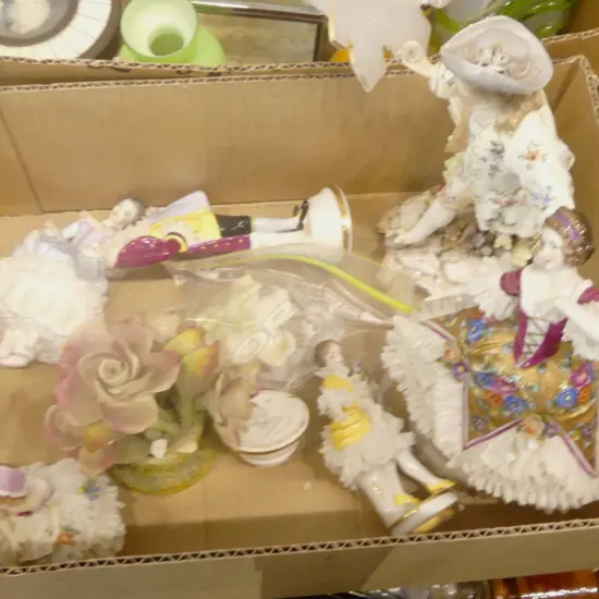 ASST. CHINA FIGURES Incl. 19thC MEISSEN FIGURE etc faults