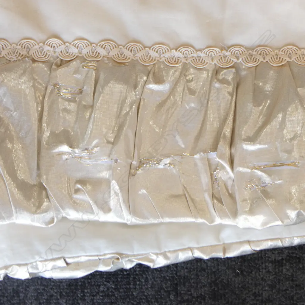 DESIGNER BEDSPREAD IN GOLDEN FABRICS 2.75 X 2.75 (slight sun damage to bottom edge) Image 1++