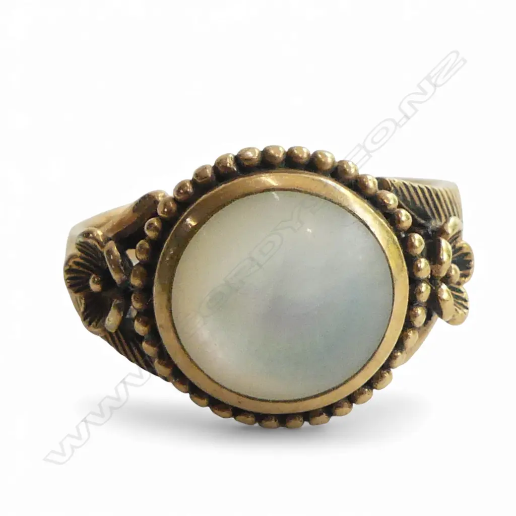 GP COPPER RING w. MOTHER OF PEARL SIZE T Image 1++