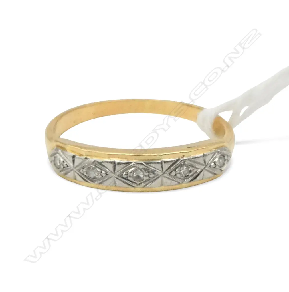 18CT& PLATINUM DIAMOND RING, 2.3gms SIZE Q Image 1++