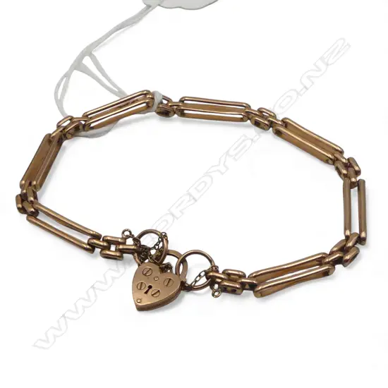 9ct ROSE GOLD GATE LINK BRACELET 10.3gms