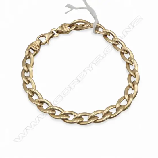 9ct GOLD CURB LINK BRACELET 7gms