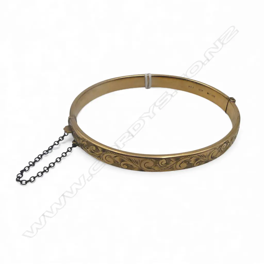 GOLD PLATED SMALL HINGED BANGLE Image 1++
