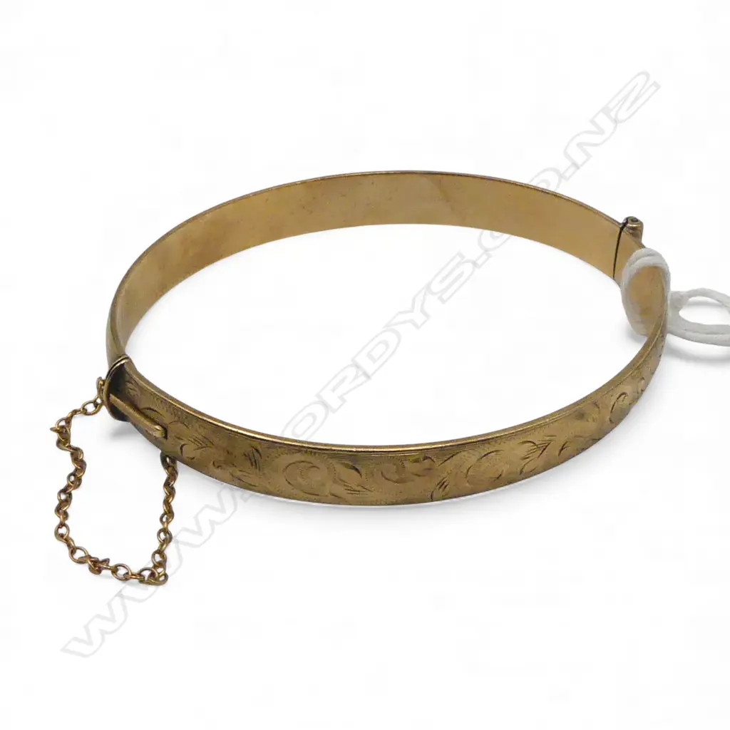 9ct GOLD PLATED HINGED BANGLE Image 1++