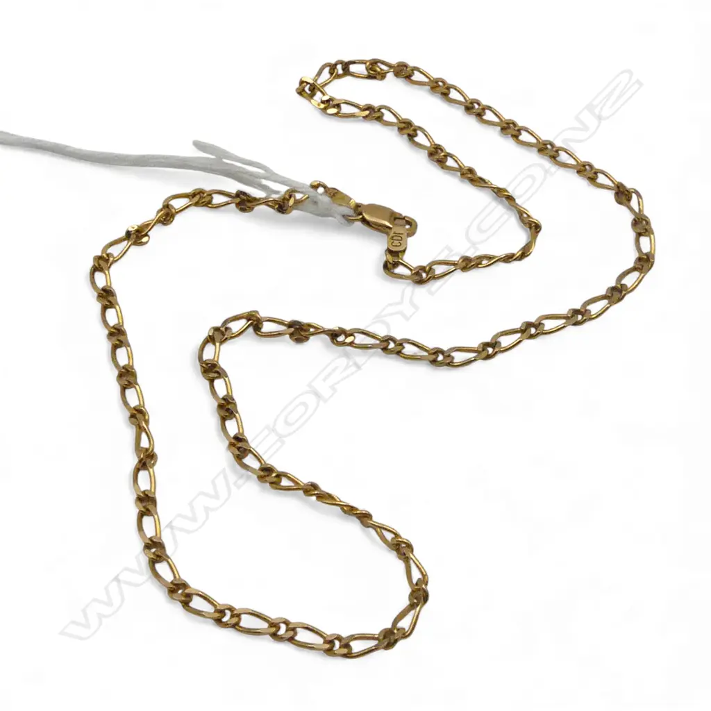 9ct YELLOW GOLD NECK CHAIN L.420mm. 7.8gms Image 1++