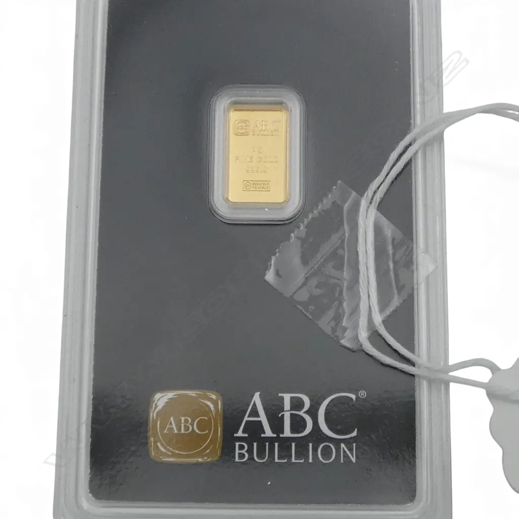 ABC BULLION 1g 999.9 GOLD PROOF INGOT plastic cased Image 1++
