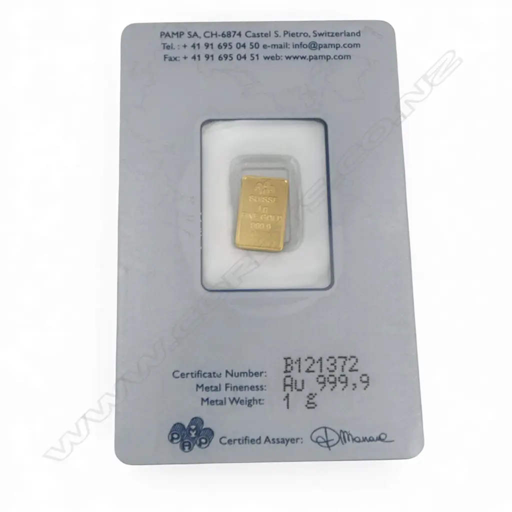 PAMP BULLION 1g 999.9 GOLD PROOF INGOT plastic cased Image 1++
