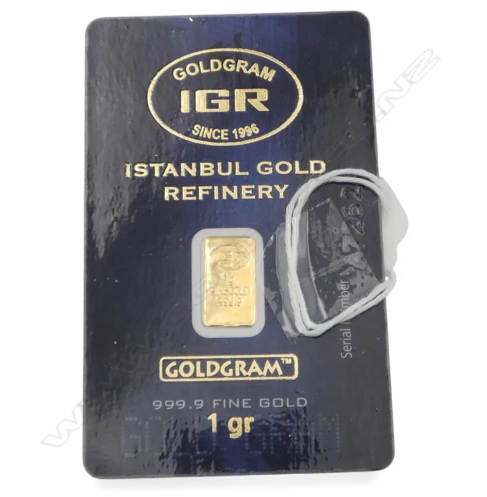 ISTANBUL GOLD REFINERY 1g 999.9 GOLD PROOF INGOT plastic cased Image 1++