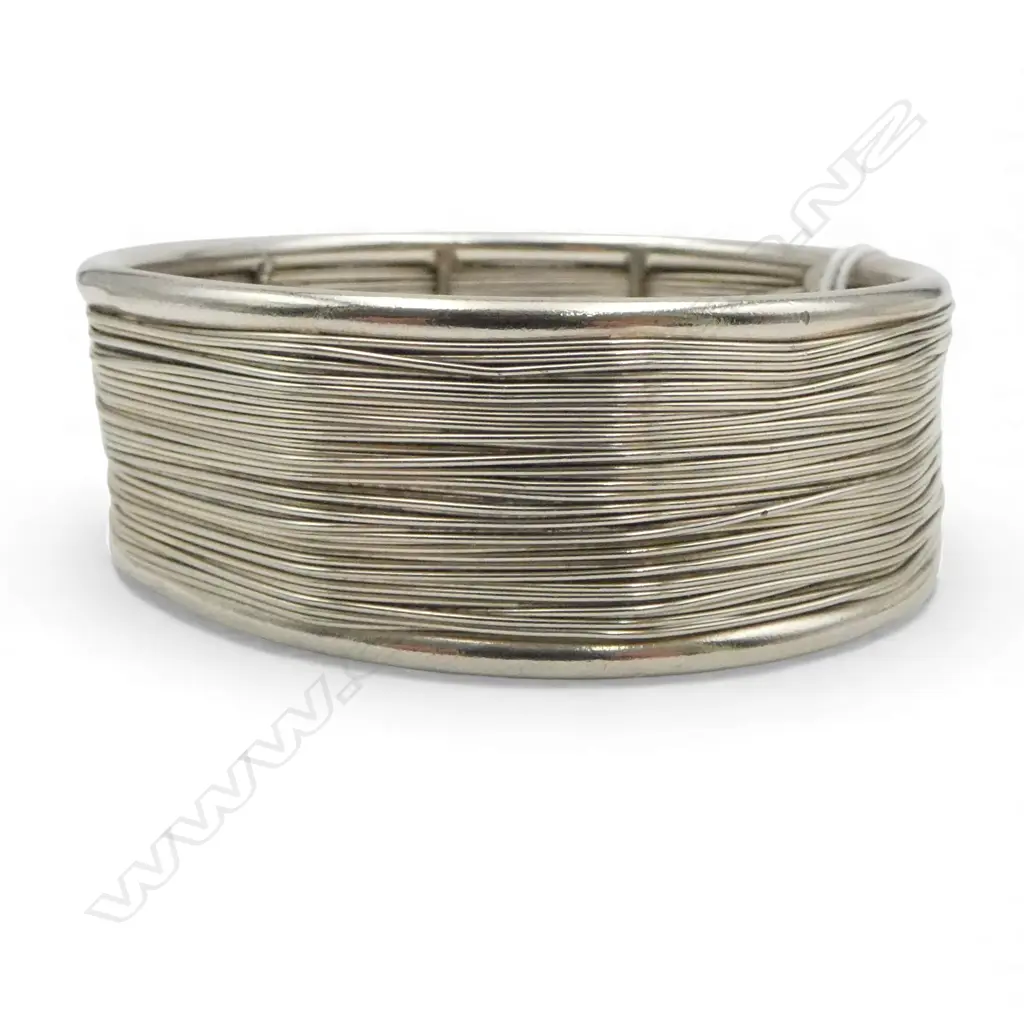 WIDE SILVER BRACELET, 100.4gm, stamped Image 1++
