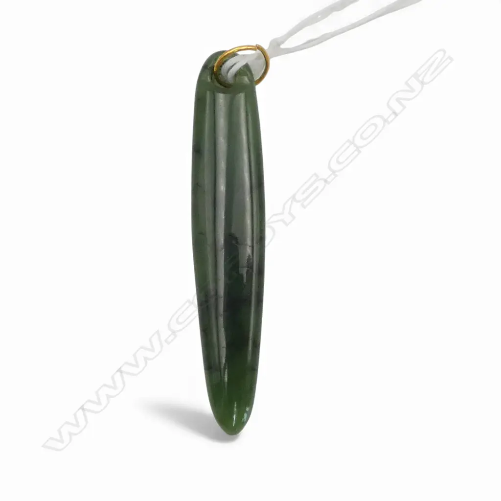 vintage POUNAMU TAPERED PENDANT mm good dark tone w black flecks Image 1++