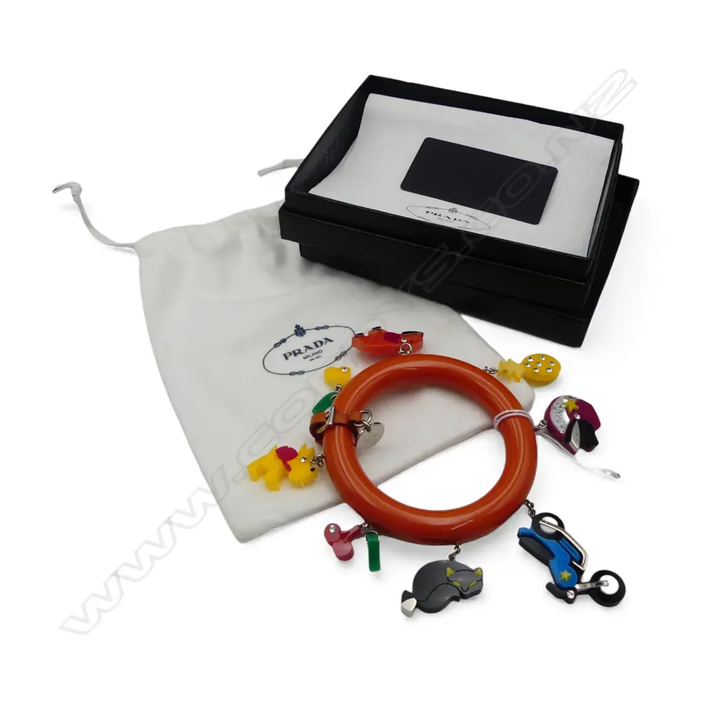 PRADA 'POP JEWELS' PLASTIC CHARM BRACELET w. BOX, BAG & CERTIFICATE - 65mm int. dia Image 1++