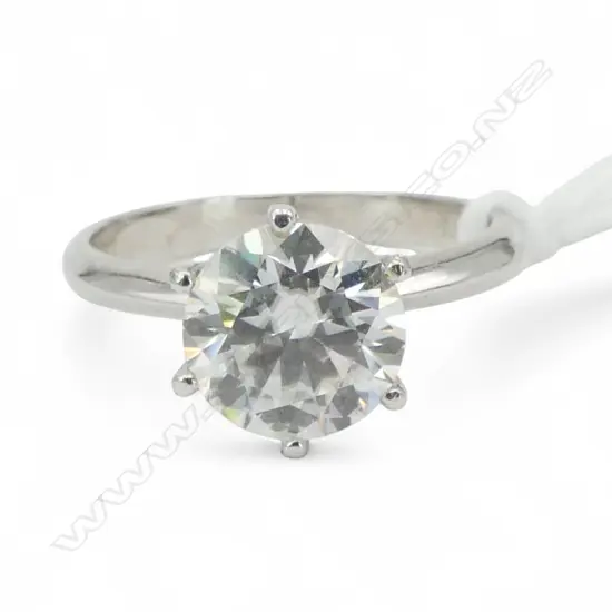 3ct MOISSANITE SILVER RING, GRA CERT