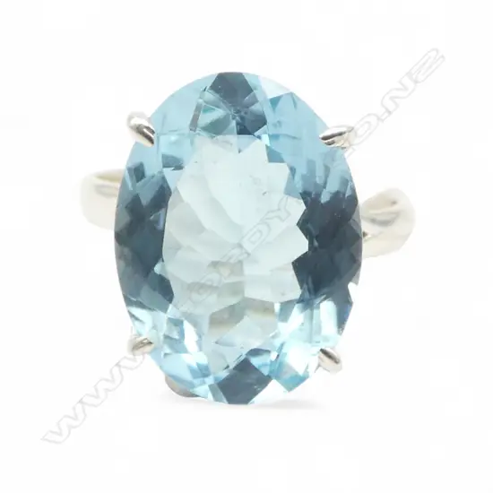 SILVER & BLUE TOPAZ RING