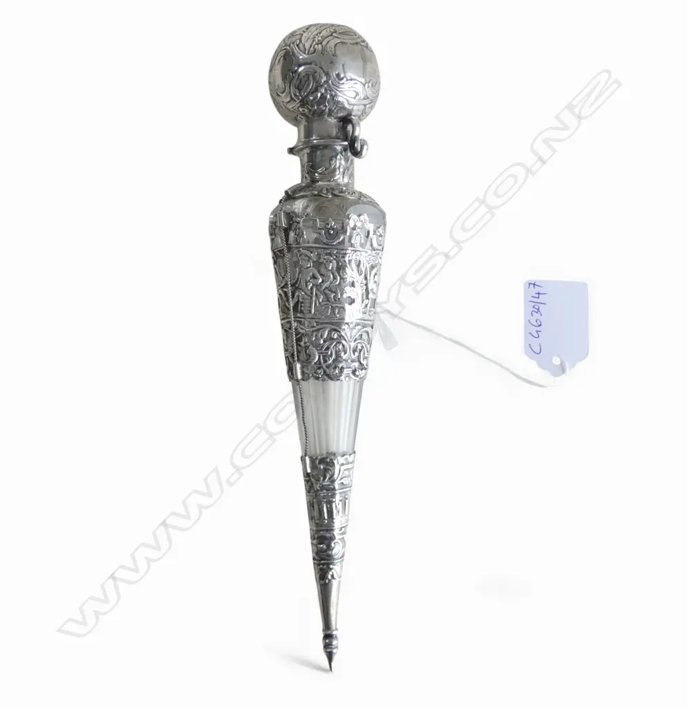 DUTCH SILVER? PERFUME BOTTLE L.230mm Image 1++