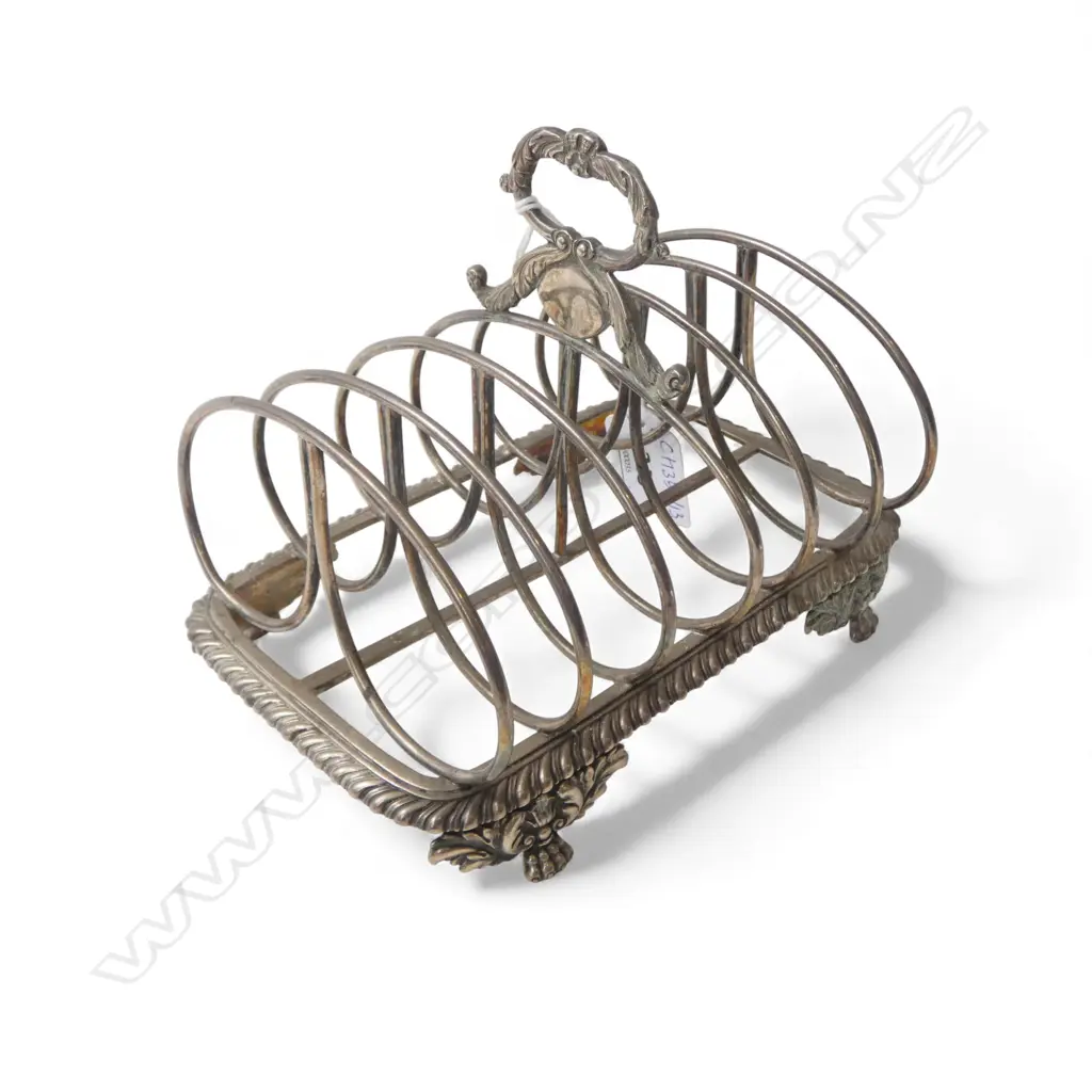 STG SILVER TOAST RACK, CHARLES FOX, LONDON 1827 L.160mm 325gms Image 1++