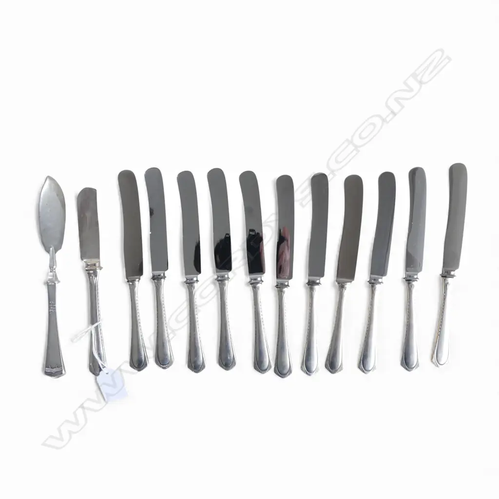 13 KNIVES w. 800 SILVER HANDLES (11+2) L.210mm Image 1++