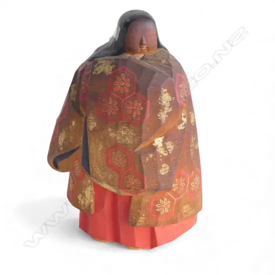 JAPANESE CARVED WOODEN WOMAN H.215mm