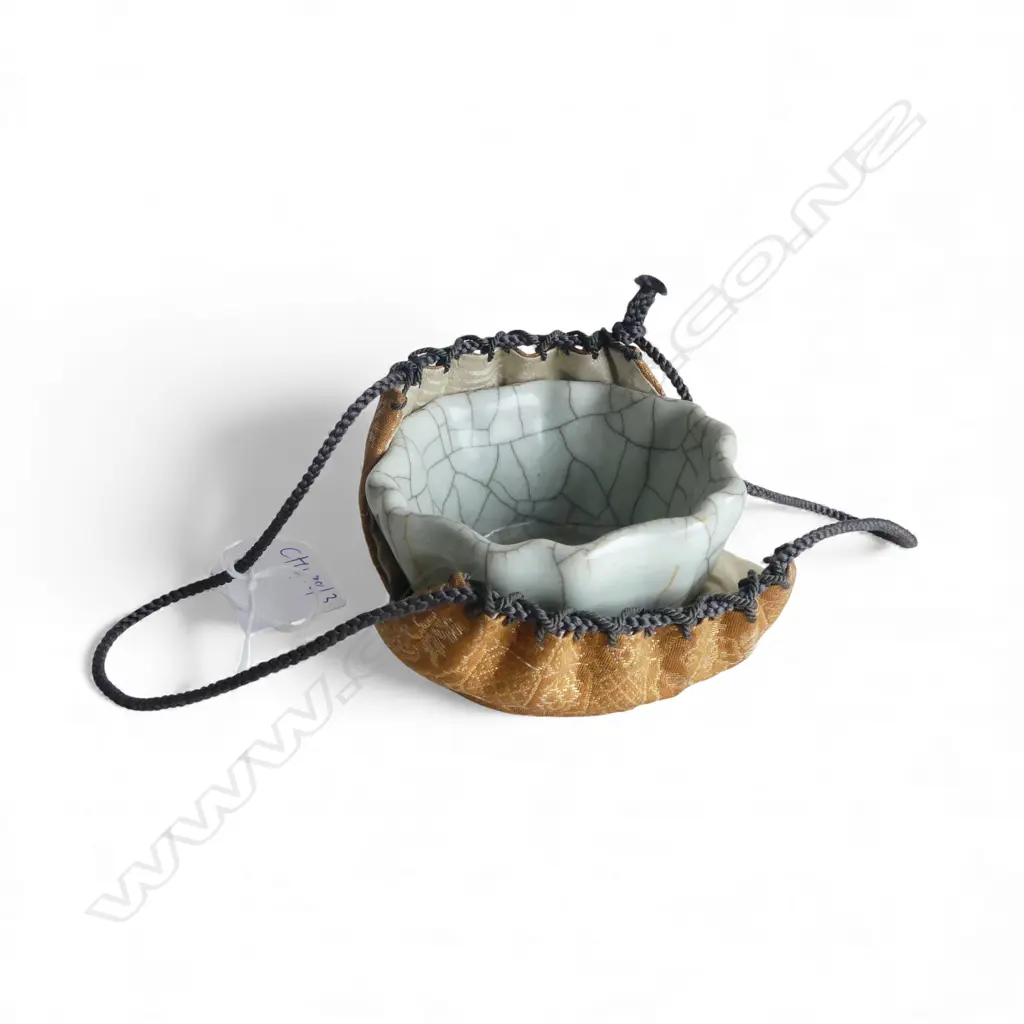 CRACKLE GLAZE CUP 75mm dia w. bag Image 1++