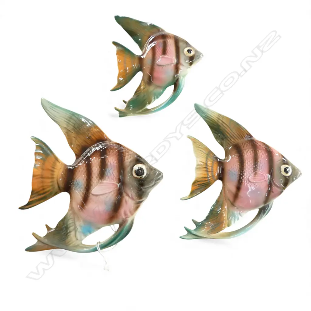 SET 3 1950'S ANGEL FISH - JAPANESE - wall hanging Image 1++