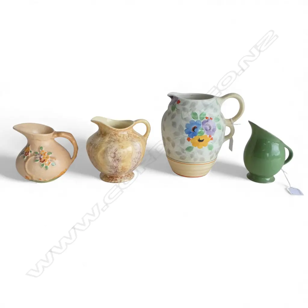 4 DECO VINTAGE CHINA JUGS H200 TALLEST 140MM SMALLEST Image 1++