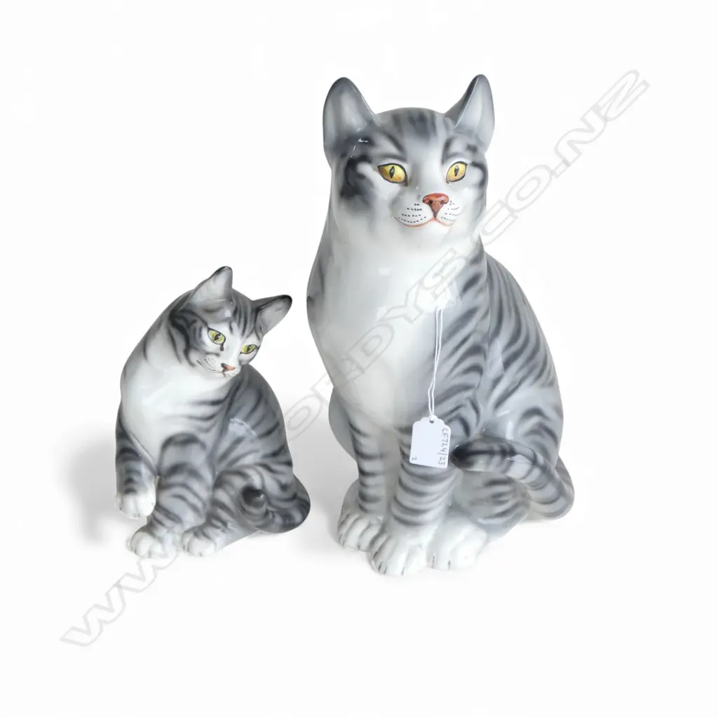 2 ITALIAN RONZAN CHINA CATS H340MM TALLEST Image 1++