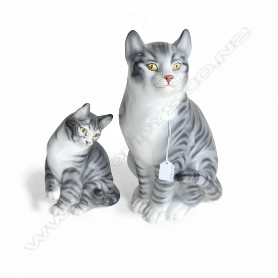 2 ITALIAN RONZAN CHINA CATS H340MM TALLEST