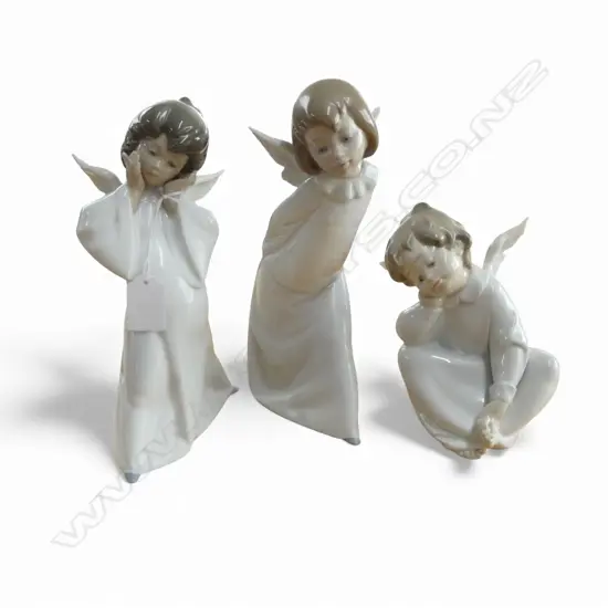 3 LLADRO ANGEL; #4961, 4959, & 4960 H.145mm