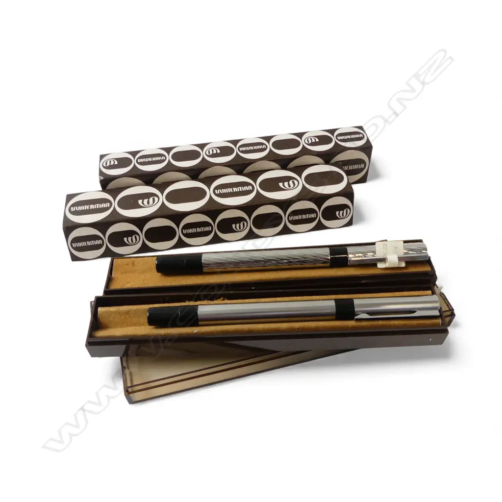 TWO WATERMAN FRANCE VINTAGE FIBRE NIB PENS UNUSED IN BOXES Image 1++