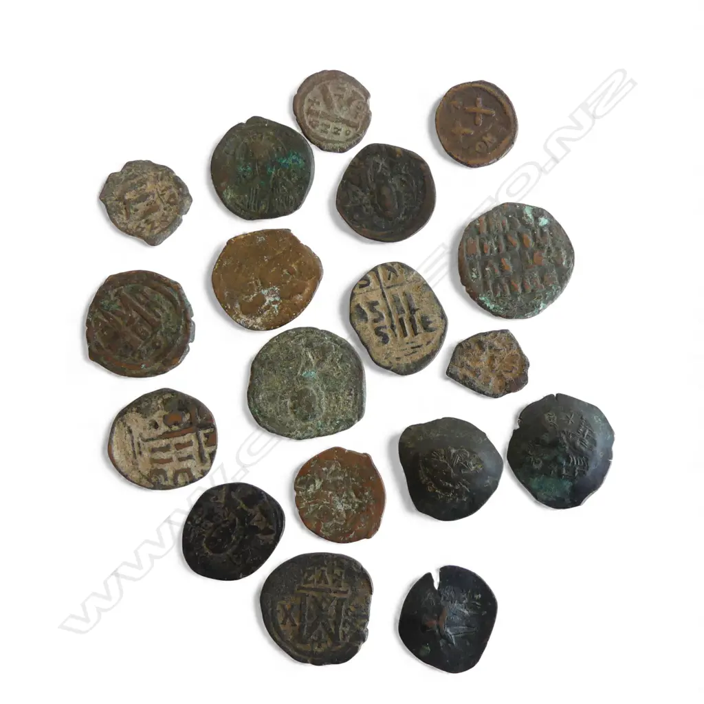 19 BYZANTINE COINS (AUTHENTIC) some with bust of Christ 30mm dia Image 1++