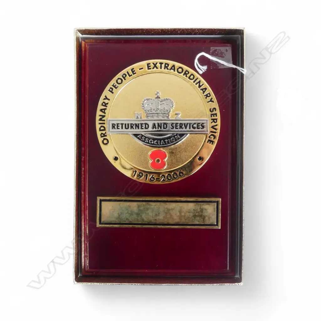 RSA 90th ANNIVERSARY COM. PLAQUE IN BOX 210x140mm Image 1++