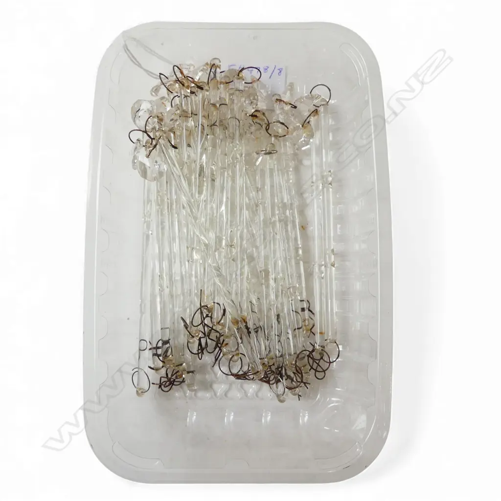 28 VINTAGE CRYSTAL FACET CUT STRING DROPS FOR HANGING, L.140MM Image 1++