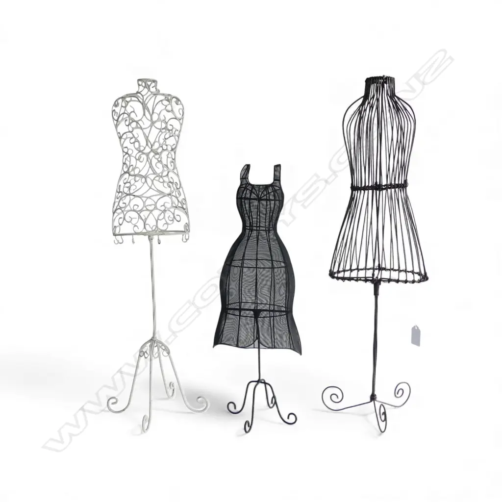3 METAL WIRE DECORATIVE DRESS FORM MANNEQUINS H.600mm Image 1++