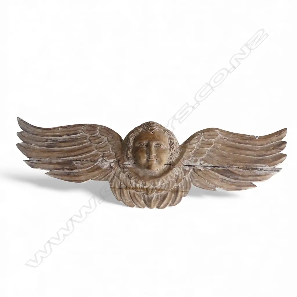 CARVED WOODEN ANGEL W.820mm Image 1++