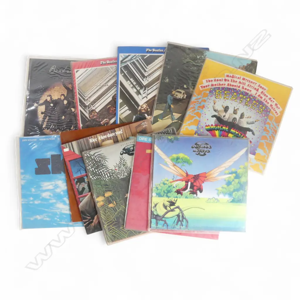 12 1970's etc LP RECORDS: BEATLES + 10cc + DIRE STRAITS ETC Image 1++