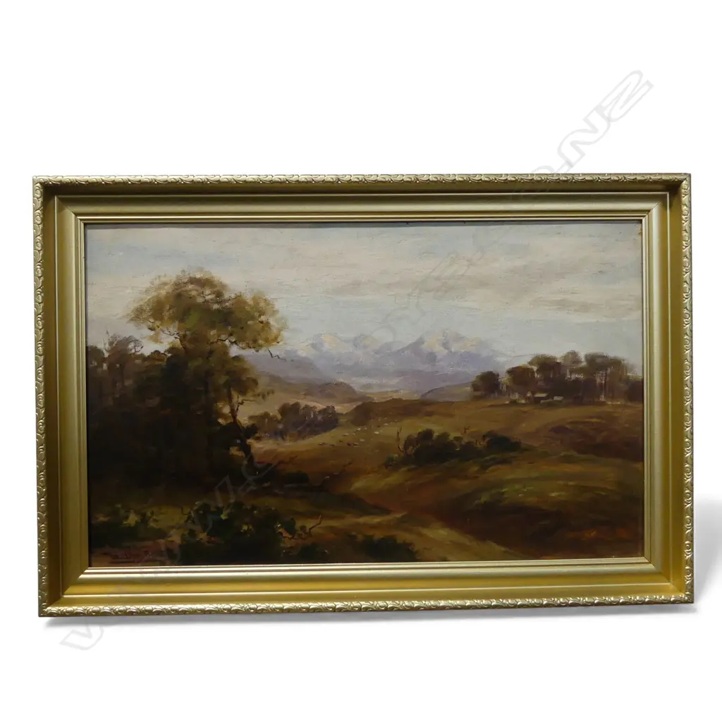 WILLIAM ALLEN BOLLARD, COLONIAL LANDSCAPE, OIL ON BOARD, SIGNED & DATED '08 320x520mm Image 1++