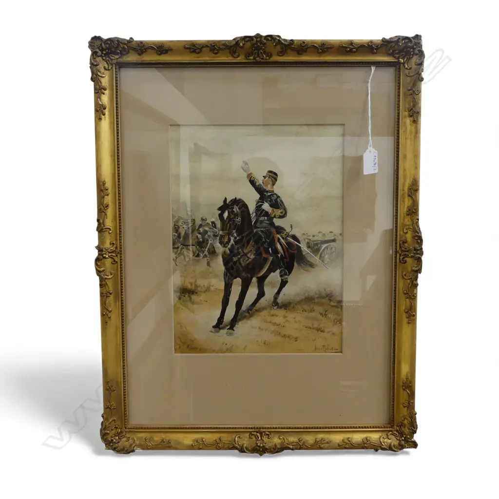 ALMA MULLER, SOLDIER / OFFICER ON HORSEBACK, WC 330x240mm Image 1++