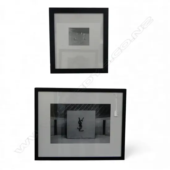 2 FRAMED PRINTS; YSL YVES SAINT LAURENT 250x370mm, MAX DUPAIN 'THE FLEET SETS OUT' 105x125mm