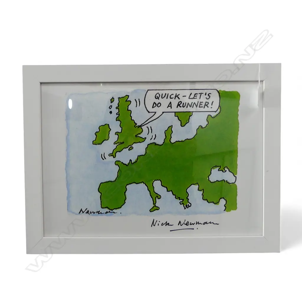 FRAMED BREXIT CARTOON PRINT SIGNED by NICK NEWMAN Image 1++