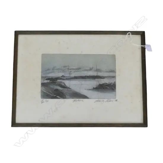 STANLEY PALMER 'MOTUROA' BAMBOO PRINT, SIGNED & DATED '76, 18/60, SOME FOXING, 270 x 388mm